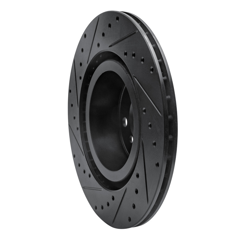 BMW X3 Brake Rotor (1) - Rear Right - R1 Concepts - Drilled & Slotted - Black - `11-`18